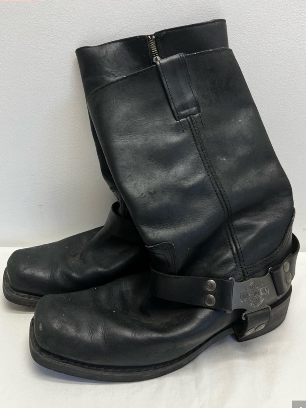 Harley-Davidson Black Leather Harness Engineer Boots